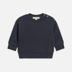 Sutton Quilted Jacquard Pullover Navy | Colored Organics