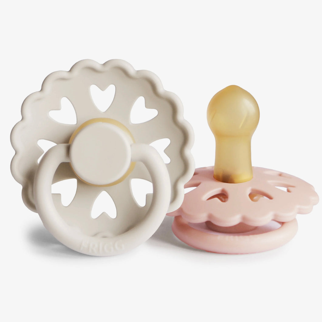 FRIGG Fairytale Natural Rubber Pacifier 2 Pack Cream/Blush