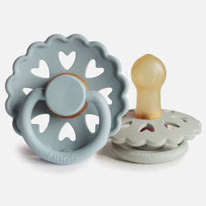 FRIGG Fairytale Natural Rubber Pacifier 2 Pack Stone Blue/Willow Gray