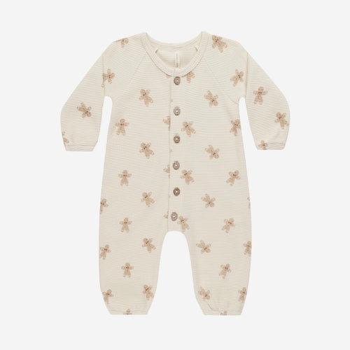 Waffle Long Sleeve Jumpsuit Gingerbread | Quincy Mae