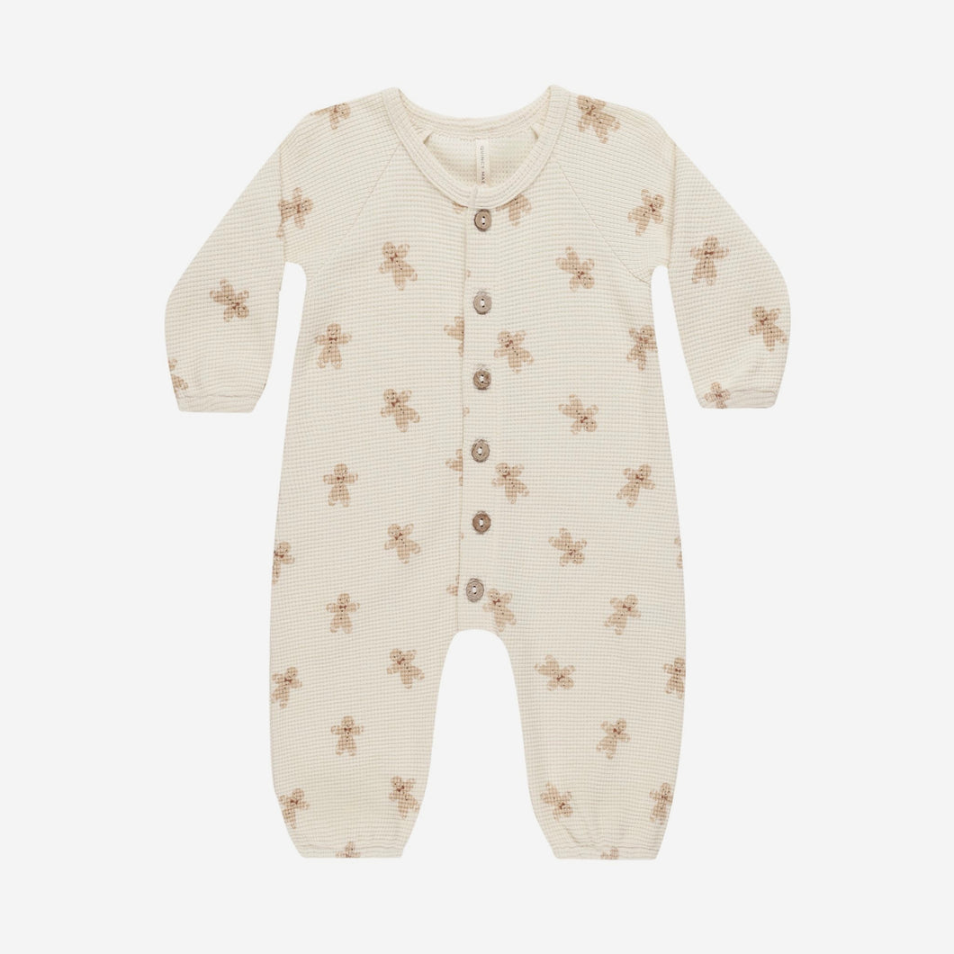 Waffle Long Sleeve Jumpsuit Gingerbread | Quincy Mae