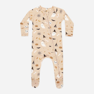 Bamboo Zip Footie Halloween | Quincy Mae