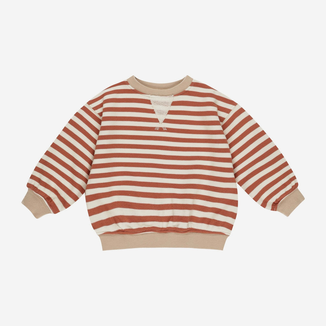 Oversized Crew Poppy Stripe | Rylee + Cru