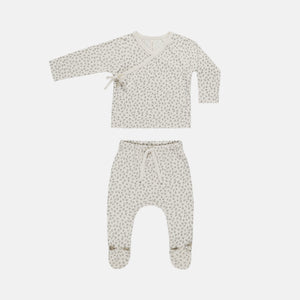 Wrap Top + Footed Pant Set Scatter | Quincy Mae