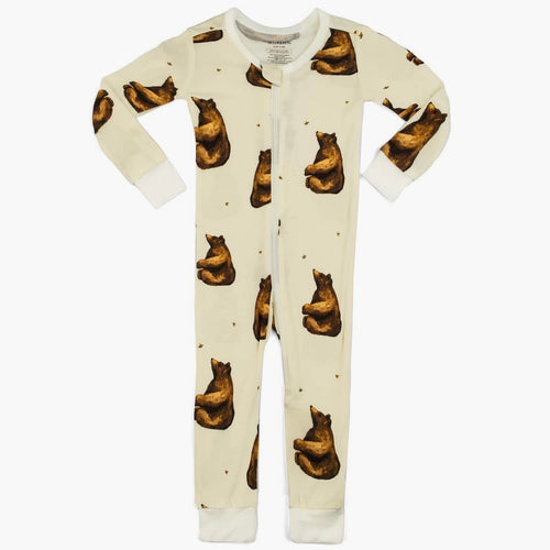 Zipper Pajama Honey Bear | MILKBARN