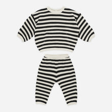 Waffle Slouch Set Black Stripe | Quincy Mae