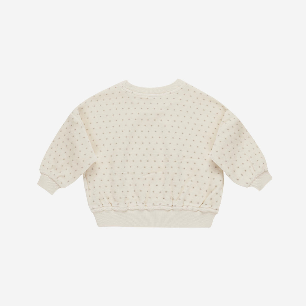 Velour Relaxed Sweatshirt Polka Dot | Quincy Mae