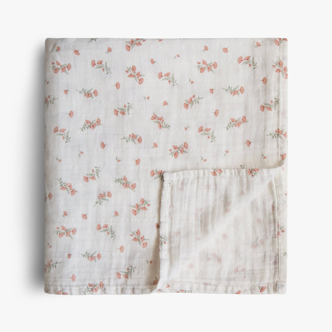 Organic Pink Flowers Swaddle