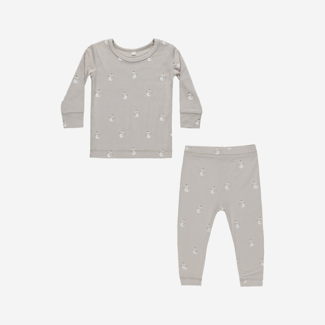 Bamboo Pajama Set Snowmen | Quincy Mae