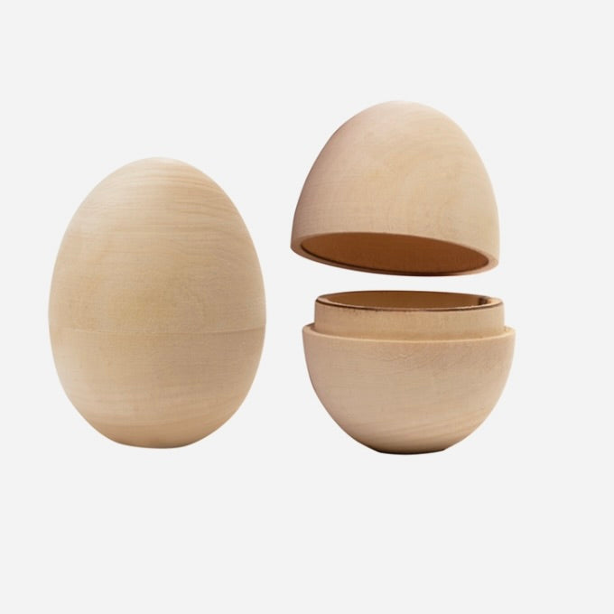 Blank Hollow Wooden Egg 2.75